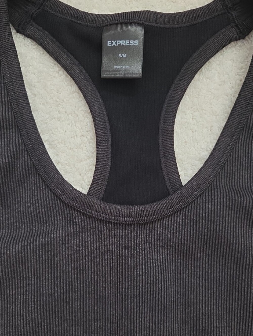 Express Black Ribbed Racerback Sports Bralette - Picture 3 of 3